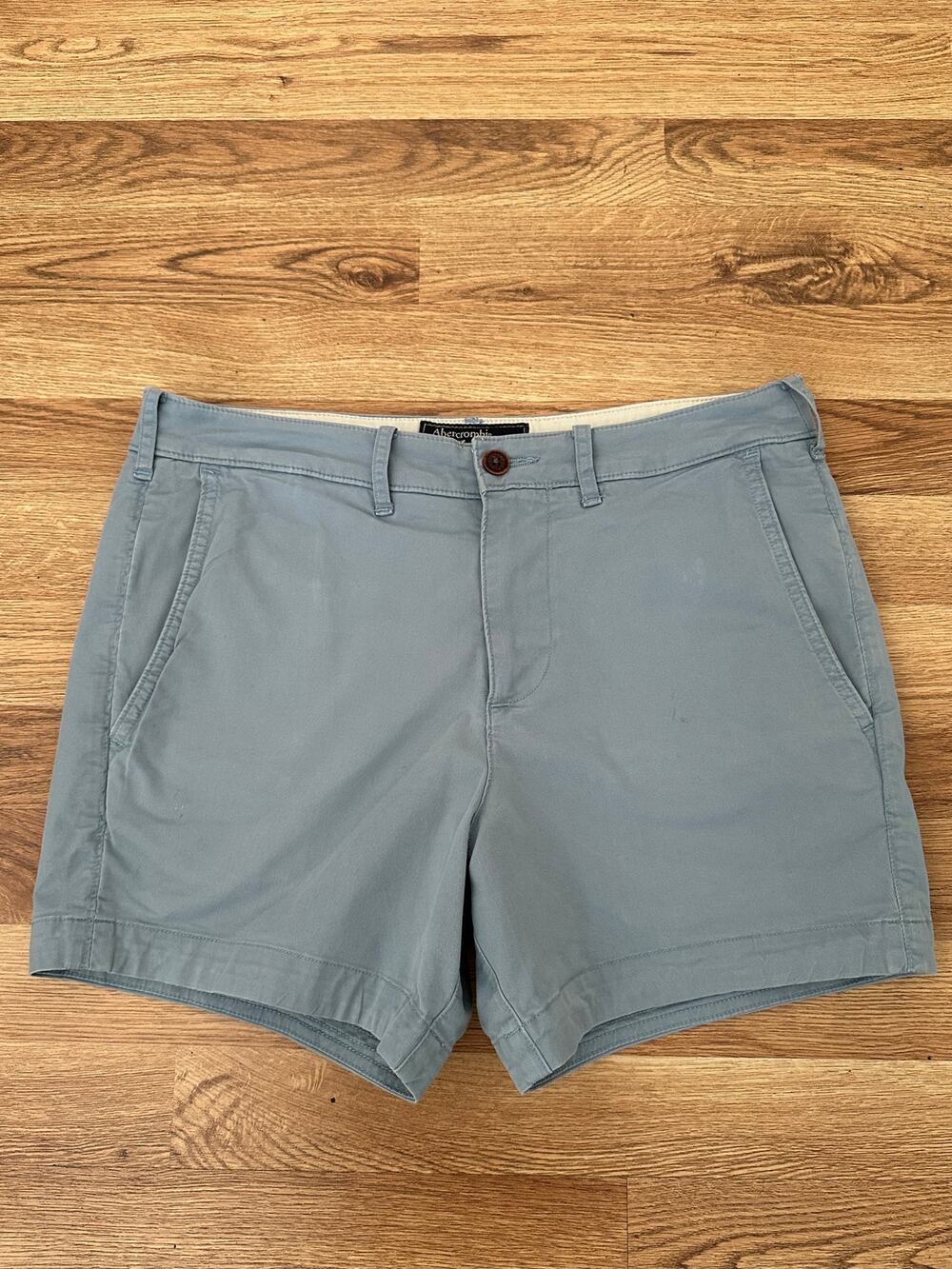 Abercrombie & Fitch Light Blue Chino Casual Shorts Size 29